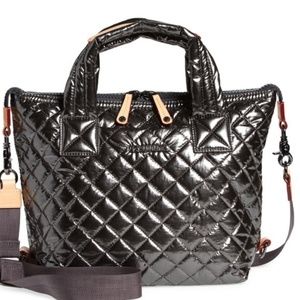 MZ WALLACE Sutton Deluxe Small Patent Quilted Crossbody Bag black